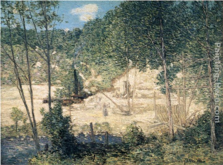 The Building of the Dam painting - Julian Alden Weir The Building of the Dam art painting